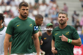2023-09-18 - Marco VAN STADEN and Cobus REINACH of South Africa during the World Cup 2023, Pool B rugby union match between SOUTH AFRICA and ROUMANIA on September 17, 2023 at Matmut Atlantique in Bordeaux , France - RUGBY - WORLD CUP 2023 - SOUTH AFRICA V ROMANIA - WORLD CUP - RUGBY