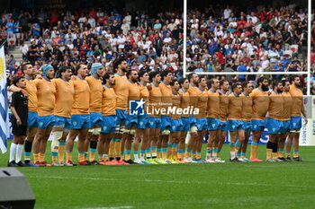 2023-09-20 - uruguay during national anthem - ITALY VS URUGUAY - WORLD CUP - RUGBY