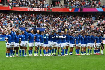 2023-09-20 - italy during national anthem - ITALY VS URUGUAY - WORLD CUP - RUGBY
