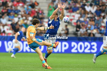2023-09-20 - facundo etcheverry (uruguay) and michele lamaro (Italy) - ITALY VS URUGUAY - WORLD CUP - RUGBY