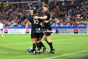 2023-09-29 - new zealand celebrates a try - ITALY VS NEW ZELAND - WORLD CUP - RUGBY