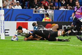 2023-09-29 - ange capuozzo scores a try for italy - ITALY VS NEW ZELAND - WORLD CUP - RUGBY