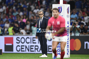 2023-09-21 - French coach Fabien Galthie and Antoine Dupont during the Rugby union World Cup RWC 2023, Pool A match between France and Namibia at Stade Velodrome, Marseille, France on September 21, 2023. Photo Victor Joly / DPPI - RUGBY - WORLD CUP 2023 - FRANCE V NAMIBIA - WORLD CUP - RUGBY