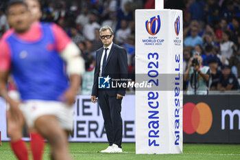 2023-09-21 - French coach Fabien Galthie during the Rugby union World Cup XV RWC Pool A match between France and Namibia at Stade Velodrome, Marseille, France on September 21, 2023. Photo Victor Joly / DPPI - RUGBY - WORLD CUP 2023 - FRANCE V NAMIBIA - WORLD CUP - RUGBY