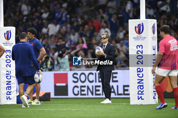 2023-09-21 - French coach Fabien Galthie during the Rugby union World Cup RWC 2023, Pool A match between France and Namibia at Stade Velodrome, Marseille, France on September 21, 2023. Photo Victor Joly / DPPI - RUGBY - WORLD CUP 2023 - FRANCE V NAMIBIA - WORLD CUP - RUGBY
