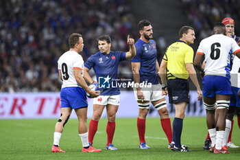 2023-09-21 - Antoine Dupont and Charles Ollivon during the Rugby union World Cup XV RWC Pool A match between France and Namibia at Stade Velodrome, Marseille, France on September 21, 2023. Photo Victor Joly / DPPI - RUGBY - WORLD CUP 2023 - FRANCE V NAMIBIA - WORLD CUP - RUGBY