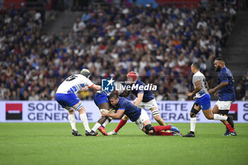 2023-09-21 - Anthony Jelonch makes a tackle during the Rugby union World Cup XV RWC Pool A match between France and Namibia at Stade Velodrome, Marseille, France on September 21, 2023. Photo Victor Joly / DPPI - RUGBY - WORLD CUP 2023 - FRANCE V NAMIBIA - WORLD CUP - RUGBY