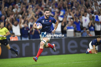 2023-09-21 - Charles Ollivon scores a try during the Rugby union World Cup RWC 2023, Pool A match between France and Namibia at Stade Velodrome, Marseille, France on September 21, 2023. Photo Victor Joly / DPPI - RUGBY - WORLD CUP 2023 - FRANCE V NAMIBIA - WORLD CUP - RUGBY