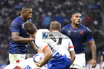 2023-09-21 - Cameron Woki and Peato Mauvaka during the Rugby union World Cup RWC 2023, Pool A match between France and Namibia at Stade Velodrome, Marseille, France on September 21, 2023. Photo Victor Joly / DPPI - RUGBY - WORLD CUP 2023 - FRANCE V NAMIBIA - WORLD CUP - RUGBY