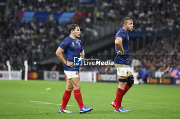 2023-09-21 - Antoine Dupont and Anthony Jelonch during the Rugby union World Cup RWC 2023, Pool A match between France and Namibia at Stade Velodrome, Marseille, France on September 21, 2023. Photo Victor Joly / DPPI - RUGBY - WORLD CUP 2023 - FRANCE V NAMIBIA - WORLD CUP - RUGBY
