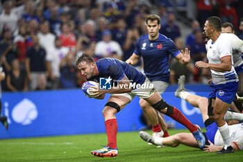 2023-09-21 - Anthony Jelonch scores a try during the Rugby union World Cup XV RWC Pool A match between France and Namibia at Stade Velodrome, Marseille, France on September 21, 2023. Photo Victor Joly / DPPI - RUGBY - WORLD CUP 2023 - FRANCE V NAMIBIA - WORLD CUP - RUGBY