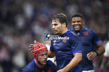 2023-09-21 - Antoine Dupont and Thibaud Flament during the Rugby union World Cup RWC 2023, Pool A match between France and Namibia at Stade Velodrome, Marseille, France on September 21, 2023. Photo Victor Joly / DPPI - RUGBY - WORLD CUP 2023 - FRANCE V NAMIBIA - WORLD CUP - RUGBY