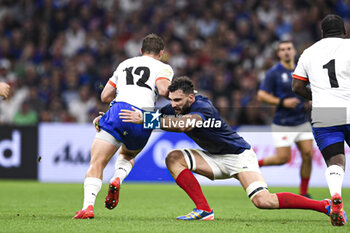 2023-09-21 - Charles Ollivon making a tackle during the Rugby union World Cup XV RWC Pool A match between France and Namibia at Stade Velodrome, Marseille, France on September 21, 2023. Photo Victor Joly / DPPI - RUGBY - WORLD CUP 2023 - FRANCE V NAMIBIA - WORLD CUP - RUGBY