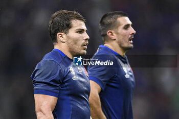 2023-09-21 - Antoine Dupont and Thomas Ramos during the Rugby union World Cup XV RWC Pool A match between France and Namibia at Stade Velodrome, Marseille, France on September 21, 2023. Photo Victor Joly / DPPI - RUGBY - WORLD CUP 2023 - FRANCE V NAMIBIA - WORLD CUP - RUGBY