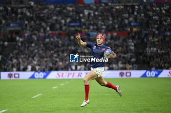 2023-09-21 - Louis Bielle-Biarrey scores a try during the Rugby union World Cup RWC 2023, Pool A match between France and Namibia at Stade Velodrome, Marseille, France on September 21, 2023. Photo Victor Joly / DPPI - RUGBY - WORLD CUP 2023 - FRANCE V NAMIBIA - WORLD CUP - RUGBY