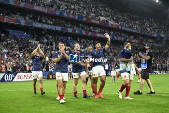 2023-09-21 - Baptiste Couilloud Pierre Bourgarit Jonathan Danty and Yoram Moefana during the Rugby union World Cup RWC 2023, Pool A match between France and Namibia at Stade Velodrome, Marseille, France on September 21, 2023. Photo Victor Joly / DPPI - RUGBY - WORLD CUP 2023 - FRANCE V NAMIBIA - WORLD CUP - RUGBY