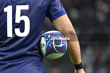 2023-09-21 - Illustration with French player Thomas Ramos (15) from back during the Rugby union World Cup RWC 2023, Pool A match between France and Namibia at Stade Velodrome, Marseille, France on September 21, 2023. Photo Victor Joly / DPPI - RUGBY - WORLD CUP 2023 - FRANCE V NAMIBIA - WORLD CUP - RUGBY