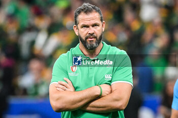 2023-09-23 - Andy FARRELL of Ireland during the World Cup 2023, Pool B rugby union match between South Africa and Ireland on September 23, 2023 at Stade de France in Saint-Denis near Paris, France - RUGBY - WORLD CUP 2023 - SOUTH AFRICA V IRELAND - WORLD CUP - RUGBY