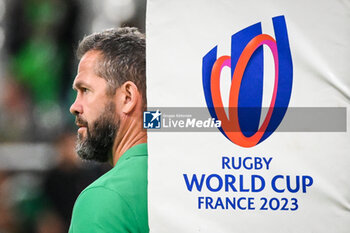 2023-09-23 - Andy FARRELL of Ireland during the World Cup 2023, Pool B rugby union match between South Africa and Ireland on September 23, 2023 at Stade de France in Saint-Denis near Paris, France - RUGBY - WORLD CUP 2023 - SOUTH AFRICA V IRELAND - WORLD CUP - RUGBY