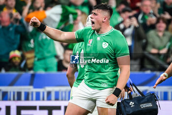 2023-09-23 - Dan SHEEHAN of Ireland celebrates the victory during the World Cup 2023, Pool B rugby union match between South Africa and Ireland on September 23, 2023 at Stade de France in Saint-Denis near Paris, France - RUGBY - WORLD CUP 2023 - SOUTH AFRICA V IRELAND - WORLD CUP - RUGBY