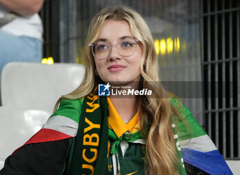 2023-09-23 - Supporter of South Africa during the World Cup 2023, Pool B rugby union match between South Africa and Ireland on September 23, 2023 at Stade de France in Saint-Denis near Paris, France - RUGBY - WORLD CUP 2023 - SOUTH AFRICA V IRELAND - WORLD CUP - RUGBY