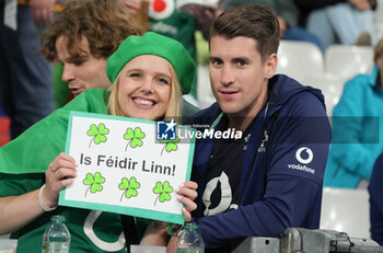 2023-09-23 - Supporters of Ireland during the World Cup 2023, Pool B rugby union match between South Africa and Ireland on September 23, 2023 at Stade de France in Saint-Denis near Paris, France - RUGBY - WORLD CUP 2023 - SOUTH AFRICA V IRELAND - WORLD CUP - RUGBY