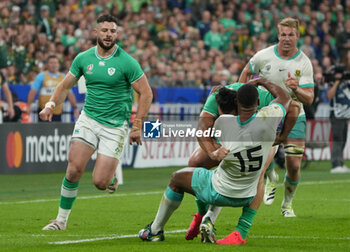 2023-09-23 - Damian WILLEMSE of South Africa and James LOWE of Ireland during the World Cup 2023, Pool B rugby union match between South Africa and Ireland on September 23, 2023 at Stade de France in Saint-Denis near Paris, France - RUGBY - WORLD CUP 2023 - SOUTH AFRICA V IRELAND - WORLD CUP - RUGBY