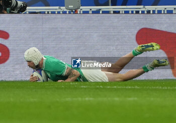 2023-09-23 - TRY Mack HANSEN of Ireland during the World Cup 2023, Pool B rugby union match between South Africa and Ireland on September 23, 2023 at Stade de France in Saint-Denis near Paris, France - RUGBY - WORLD CUP 2023 - SOUTH AFRICA V IRELAND - WORLD CUP - RUGBY