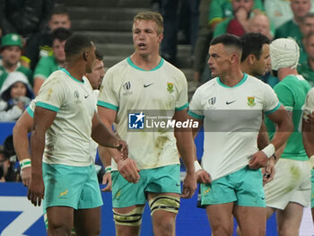 2023-09-23 - Damian WILLEMSE , Pieter-Steph DU TOIT and RG SNYMAN of South Africa during the World Cup 2023, Pool B rugby union match between South Africa and Ireland on September 23, 2023 at Stade de France in Saint-Denis near Paris, France - RUGBY - WORLD CUP 2023 - SOUTH AFRICA V IRELAND - WORLD CUP - RUGBY
