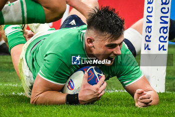 2023-10-07 - Dan SHEEHAN of Ireland scores his try during the World Cup 2023, Pool B rugby union match between Ireland and Scotland on October 7, 2023 at Stade de France in Saint-Denis near Paris, France - RUGBY - WORLD CUP 2023 - IRELAND V SCOTLAND - WORLD CUP - RUGBY