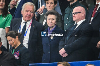 2023-10-07 - President of World Rugby Bill BEAUMONT and Princess Anne, Princess Royal during the World Cup 2023, Pool B rugby union match between Ireland and Scotland on October 7, 2023 at Stade de France in Saint-Denis near Paris, France - RUGBY - WORLD CUP 2023 - IRELAND V SCOTLAND - WORLD CUP - RUGBY