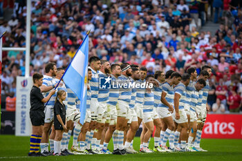 2023-10-14 - Argentina line up during a RUGBY WORLD CUP FRANCE 2023 match between Wales and Argentina at Stade de Marseille, in Marseille, ,France on October 14, 2023. (Photo / Felipe Mondino) - 2023 RUGBY WORLD CUP - WALES VS ARGENTINA - WORLD CUP - RUGBY