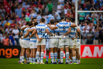 2023-10-14 - Argentinian team during a RUGBY WORLD CUP FRANCE 2023 match between Wales and Argentina at Stade de Marseille, in Marseille, ,France on October 14, 2023. (Photo / Felipe Mondino) - 2023 RUGBY WORLD CUP - WALES VS ARGENTINA - WORLD CUP - RUGBY