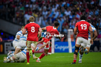 2023-10-14 - Rio Dyer (Wales) during a RUGBY WORLD CUP FRANCE 2023 match between Wales and Argentina at Stade de Marseille, in Marseille, ,France on October 14, 2023. (Photo / Felipe Mondino) - 2023 RUGBY WORLD CUP - WALES VS ARGENTINA - WORLD CUP - RUGBY