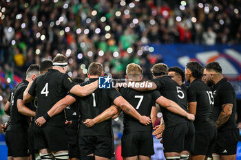 2023-10-14 - Team of New Zealand during the World Cup 2023, Quarter-final rugby union match between Ireland and New Zealand on October 14, 2023 at Stade de France in Saint-Denis near Paris, France - RUGBY - WORLD CUP 2023 - 1/4 - IRELAND V NEW ZEALAND - WORLD CUP - RUGBY