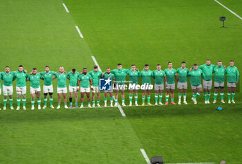 2023-10-14 - Team Ireland during the World Cup 2023, Quarter-final rugby union match between Ireland and New Zealand on October 14, 2023 at Stade de France in Saint-Denis near Paris, France - RUGBY - WORLD CUP 2023 - 1/4 - IRELAND V NEW ZEALAND - WORLD CUP - RUGBY