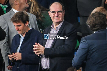 2023-10-14 - President and CEO of the RATP Group and former French Prime Minister Jean CASTEX during the World Cup 2023, Quarter-final rugby union match between Ireland and New Zealand on October 14, 2023 at Stade de France in Saint-Denis near Paris, France - RUGBY - WORLD CUP 2023 - 1/4 - IRELAND V NEW ZEALAND - WORLD CUP - RUGBY