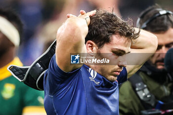2023-10-15 - Antoine DUPONT of France looks dejected during the World Cup 2023, Quarter-final rugby union match between France and South Africa on October 15, 2023 at Stade de France in Saint-Denis near Paris, France - RUGBY - WORLD CUP 2023 - 1/4 - FRANCE V SOUTH AFRICA - WORLD CUP - RUGBY