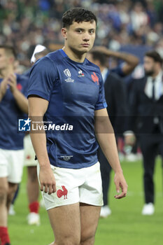 2023-10-15 - Louis Bielle-Biarrey of France salutes the supporters following the World Cup 2023, Quarter-final rugby union match between France and South Africa on October 15, 2023 at Stade de France in Saint-Denis near Paris, France - RUGBY - WORLD CUP 2023 - 1/4 - FRANCE V SOUTH AFRICA - WORLD CUP - RUGBY