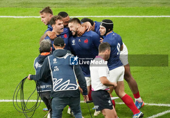 2023-10-15 - Cyril Baille of France celebrates a try during the World Cup 2023, Quarter-final rugby union match between France and South Africa on October 15, 2023 at Stade de France in Saint-Denis near Paris, France - RUGBY - WORLD CUP 2023 - 1/4 - FRANCE V SOUTH AFRICA - WORLD CUP - RUGBY