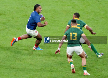 2023-10-15 - Peato Mauvaka of France and Damian Willemse, Jesse Kriel of South Africa during the World Cup 2023, Quarter-final rugby union match between France and South Africa on October 15, 2023 at Stade de France in Saint-Denis near Paris, France - RUGBY - WORLD CUP 2023 - 1/4 - FRANCE V SOUTH AFRICA - WORLD CUP - RUGBY