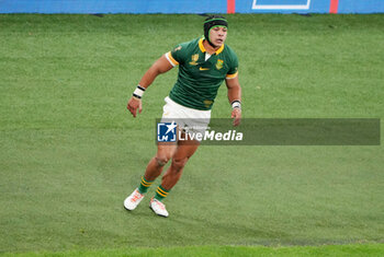 2023-10-15 - Cheslin Kolbe of South Africa celebrates a try during the World Cup 2023, Quarter-final rugby union match between France and South Africa on October 15, 2023 at Stade de France in Saint-Denis near Paris, France - RUGBY - WORLD CUP 2023 - 1/4 - FRANCE V SOUTH AFRICA - WORLD CUP - RUGBY
