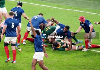 2023-10-15 - Cyril Baille of France scores a try during the World Cup 2023, Quarter-final rugby union match between France and South Africa on October 15, 2023 at Stade de France in Saint-Denis near Paris, France - RUGBY - WORLD CUP 2023 - 1/4 - FRANCE V SOUTH AFRICA - WORLD CUP - RUGBY