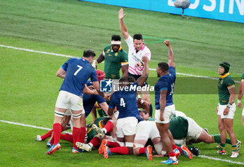 2023-10-15 - Cyril Baille of France scores a try during the World Cup 2023, Quarter-final rugby union match between France and South Africa on October 15, 2023 at Stade de France in Saint-Denis near Paris, France - RUGBY - WORLD CUP 2023 - 1/4 - FRANCE V SOUTH AFRICA - WORLD CUP - RUGBY