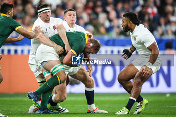 2023-10-21 - Tom CURRY of England, Ben EARL of England, Duane VERMEULEN of South Africa and Manu TUILAGI of England during the World Cup 2023, Semi-final rugby union match between England and South Africa on October 21, 2023 at Stade de France in Saint-Denis near Paris, France - RUGBY - WORLD CUP - 1/2 - ENGLAND V SOUTH AFRICA - WORLD CUP - RUGBY