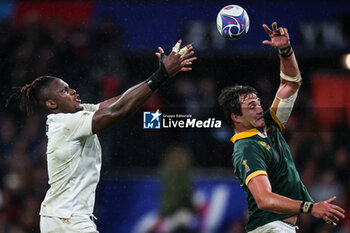 2023-10-21 - Maro ITOJE of England and Franco MOSTERT of South Africa during the World Cup 2023, Semi-final rugby union match between England and South Africa on October 21, 2023 at Stade de France in Saint-Denis near Paris, France - RUGBY - WORLD CUP - 1/2 - ENGLAND V SOUTH AFRICA - WORLD CUP - RUGBY