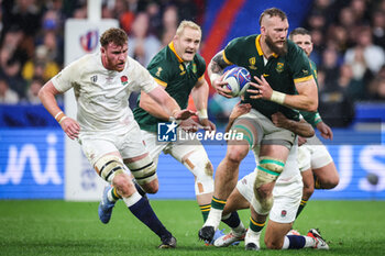 2023-10-21 - Ollie CHESSUM of England, Vincent KOCH of South Africa and Rudolph Gerhardus (Rg) SNYMAN of South Africa during the World Cup 2023, Semi-final rugby union match between England and South Africa on October 21, 2023 at Stade de France in Saint-Denis near Paris, France - RUGBY - WORLD CUP - 1/2 - ENGLAND V SOUTH AFRICA - WORLD CUP - RUGBY