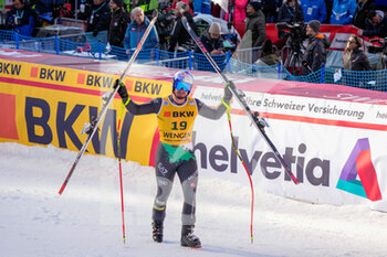 13/01/2023 - 13.01.2023, Wengen, Lauberhorn, FIS Ski World Cup: Lauberorn Super-G,  Dominik Paris of Italy thanks the fans - FIS SKI WORLD CUP: LAUBERORN SUPER-G - SCI ALPINO - SPORT INVERNALI