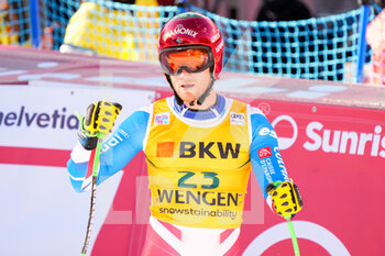 2023-01-13 - 13.01.2023, Wengen, Lauberhorn, FIS Ski World Cup: Lauberorn Super-G,  Blaise Giezendanner of France at the finish line - FIS SKI WORLD CUP: LAUBERORN SUPER-G - ALPINE SKIING - WINTER SPORTS