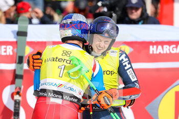 12/03/2023 - PINTURAULT Alexis (FRA) and KRISTOFFERSEN Henrik (NOR) after the race - 2023 AUDI FIS SKI WORLD CUP - MEN'S GIANT SLALOM - SCI ALPINO - SPORT INVERNALI